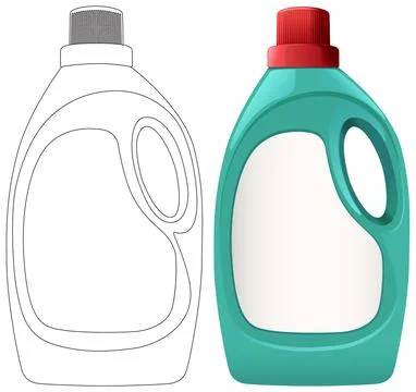 Vector Illustration of Plastic Detergent Bottle with Handle Illustration