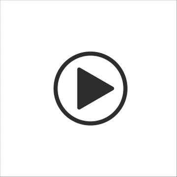 Vector illustration of play button in circle. Icon. Stock Illustration