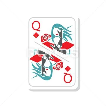 Vector illustration playing card lady of buby. Stock Illustration