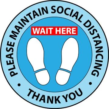 Vector illustration - Please Maintain Social Distancing floor circle イラスト素材
