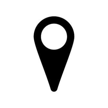 Vector illustration pointer in black - icon pin gps maps in isolated Stock Illustration