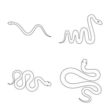 Vector illustration of poison and evil logo. Collection of poison and bite Stock Illustration