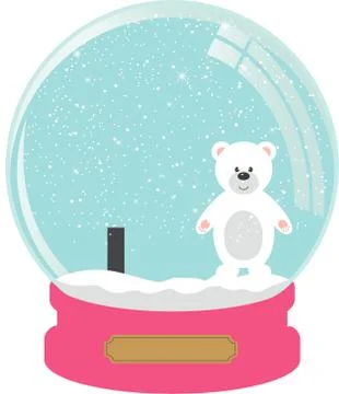 Vector illustration of polar bear with a gift Illustrazione stock