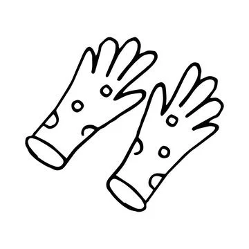 Vector illustration of polka dot doodle style gloves Stock Illustration