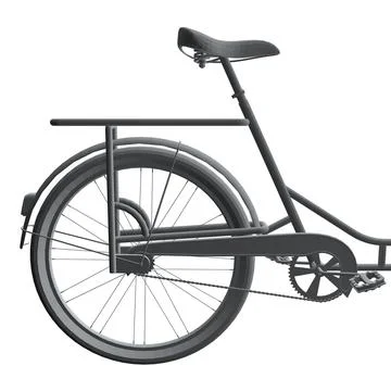 Vector illustration of the polygonal model of the back of a bicycle isolated on Stock Illustration