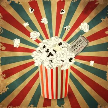 Vector illustration of Popcorn box Stock Illustration
