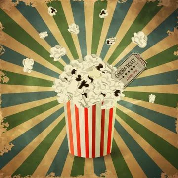 Vector illustration of Popcorn box Stock Illustration