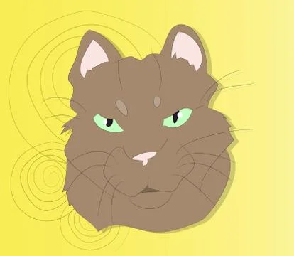 Vector illustration of a portrait of a cat on a colored background Stock-Illustration