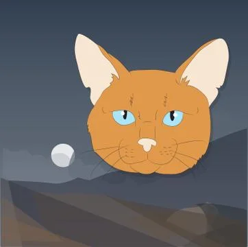 Vector illustration of a portrait of a cat on a colored background Stock-Illustration