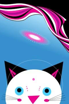 Vector illustration with a portrait of a cat Stock Illustration