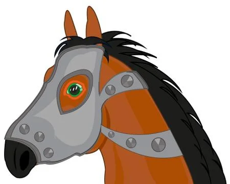 Vector illustration of the portrait combat in protection from steels Stock Illustration