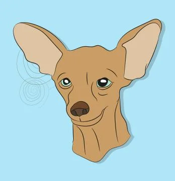 Vector illustration of a portrait of a dog on a bright background Stock Illustration