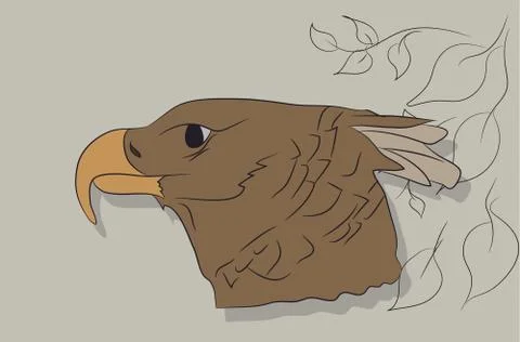 Vector illustration of a portrait of an eagle, drawing color Stock Illustration