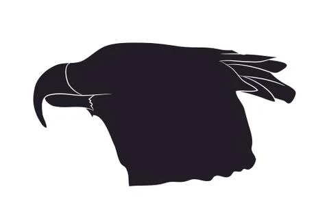 Vector illustration of a portrait of an eagle, silhouette, vector Illustrazione stock