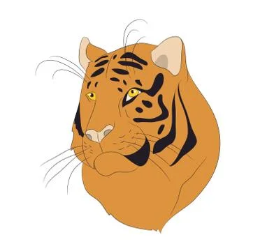 Vector illustration portrait of an orange tiger, vector Illustrazione stock