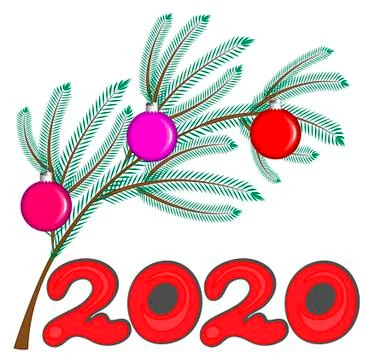 Vector illustration, postcard - Happy new year 2020. Chinese horoscope - the  Stock Illustration