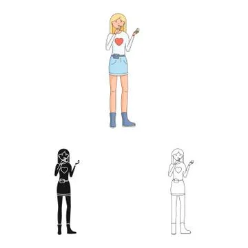 Vector illustration of posture and mood logo. Collection of posture and female Stock Illustration