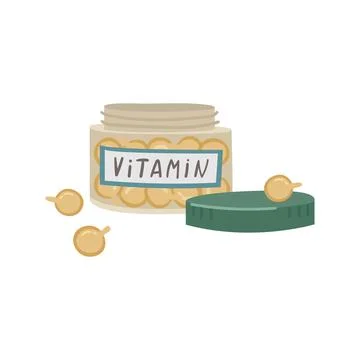 Vector illustration of a pot with Vector illustration of a pot of face cream  Stock Illustration