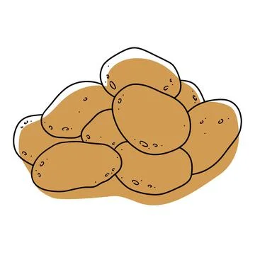 Vector illustration of potatoes. Stylized potatoes. Sketch line potatoes. Stock Illustration