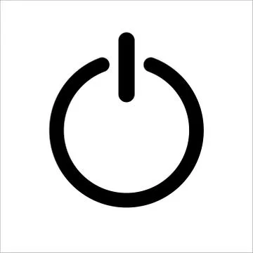 Vector illustration of power button on a white background. Vector illustratio Stock Illustration