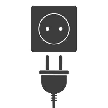 Vector illustration of power plug and socket. Islated. 스톡 일러스트
