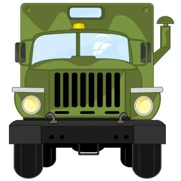 Vector illustration powerful cargo car with box Stock Illustration