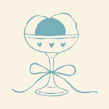 Vector illustration of premium gelato scoops served in an elegant glass bowl Stock Illustration