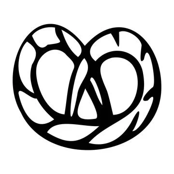 Vector illustration of pretzel in doodle style Stock Illustration