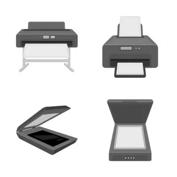 Vector illustration of printer and plotter icon. Collection of printer and Illustrazione stock