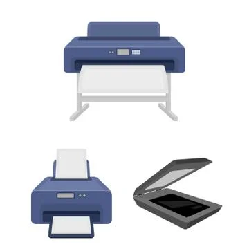 Vector illustration of printer and plotter symbol. Collection of printer and Ilustración de archivo