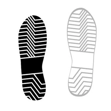 Vector illustration prints rough shoe, flat style Stock Illustration