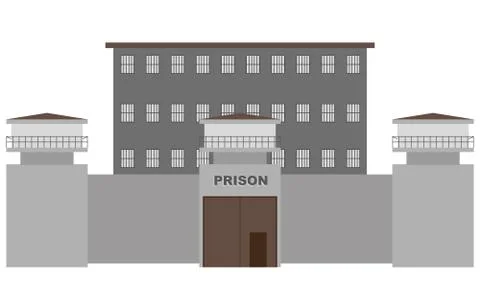 Vector illustration of prison building Stock Illustration