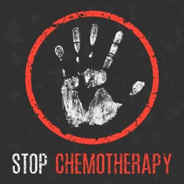 Vector illustration. Problems of humanity. Stop chemotherapy. イラスト素材