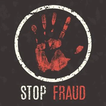 Vector illustration. Problems of humanity. Stop fraud. Stock Illustration
