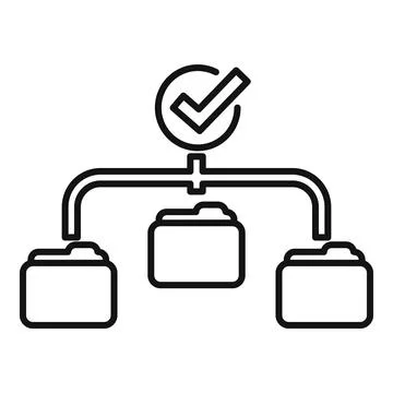 Vector illustration of a process chart with a check mark, symbolizing successful Stockillustratie