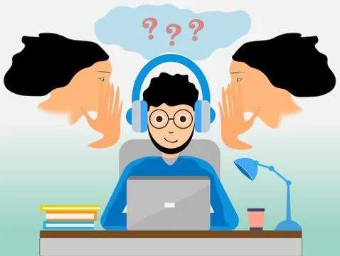 Vector illustration of a programmer getting brilliant ideas Stock-Illustration