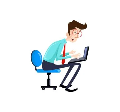 Vector Illustration programmer man character coding. Vector flat cartoon. イラスト素材