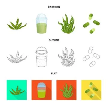 Vector illustration of protein and sea logo. Set of protein and natural stock Stock Illustration