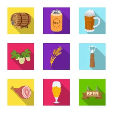Vector illustration of pub and bar logo. Set of pub and interior stock symbol Illustrazione stock