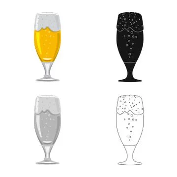 Vector illustration of pub and bar sign. Collection of pub and interior vector Illustrazione stock
