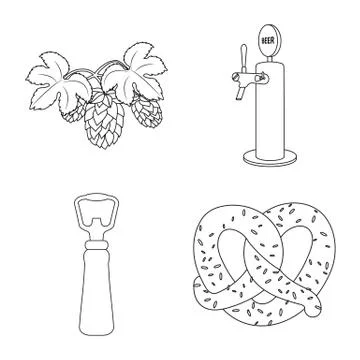 Vector illustration of pub and bar symbol. Set of pub and interior stock symbol Illustrazione stock