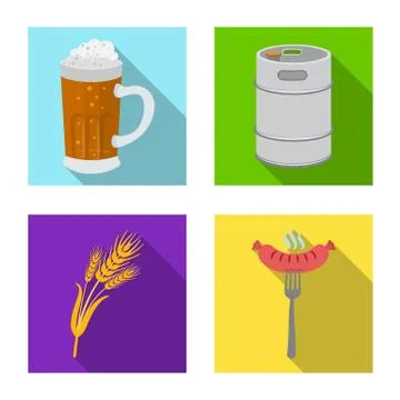 Vector illustration of pub and bar icon. Set of pub and interior vector icon for Illustrazione stock