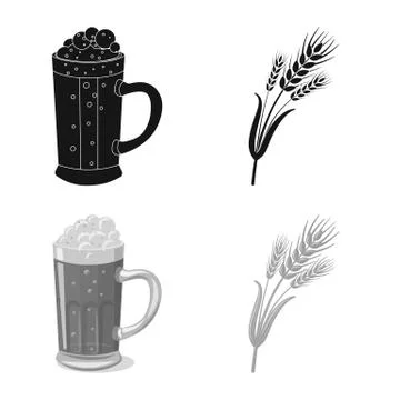 Vector illustration of pub and bar icon. Collection of pub and interior stock Illustrazione stock