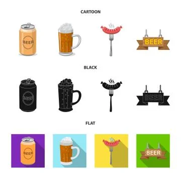 Vector illustration of pub and bar logo. Set of pub and interior stock symbol Stock Illustration