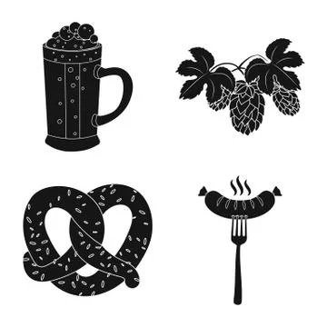 Vector illustration of pub and bar icon. Set of pub and interior stock symbol Stock Illustration