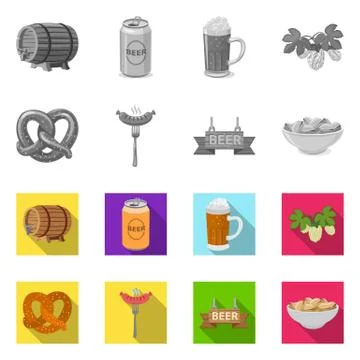 Vector illustration of pub and bar logo. Set of pub and interior stock vector Illustration