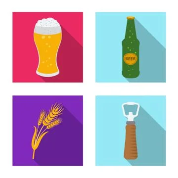 Vector illustration of pub and bar sign. Collection of pub and interior vector Stock Illustration