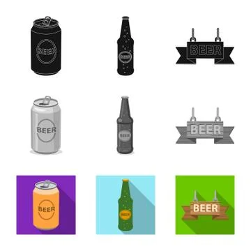 Vector illustration of pub and bar sign. Collection of pub and interior stock Illustrazione stock