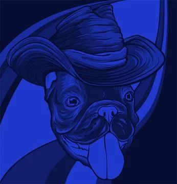 Vector illustration of pug head. Portrait of a dog. Stock-Illustration