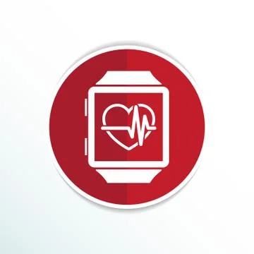 Vector illustration pulsometer heart rate monitor watch icon Illustrazione stock